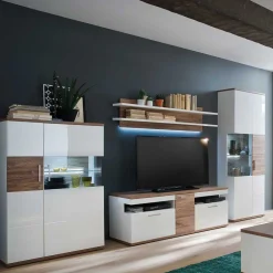 Wohnmöbel Set in Weiß Hochglanz - Icadro (vierteilig)^Wohnen Clearance