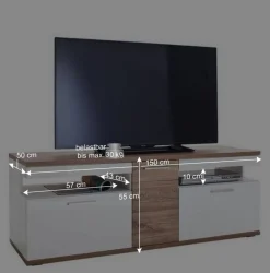 Wohnmöbel Set in Weiß Hochglanz - Icadro (vierteilig)^Wohnen Clearance