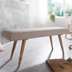 Wohnen Wohnraum Retro Polsterbank in Beige - Vergavo