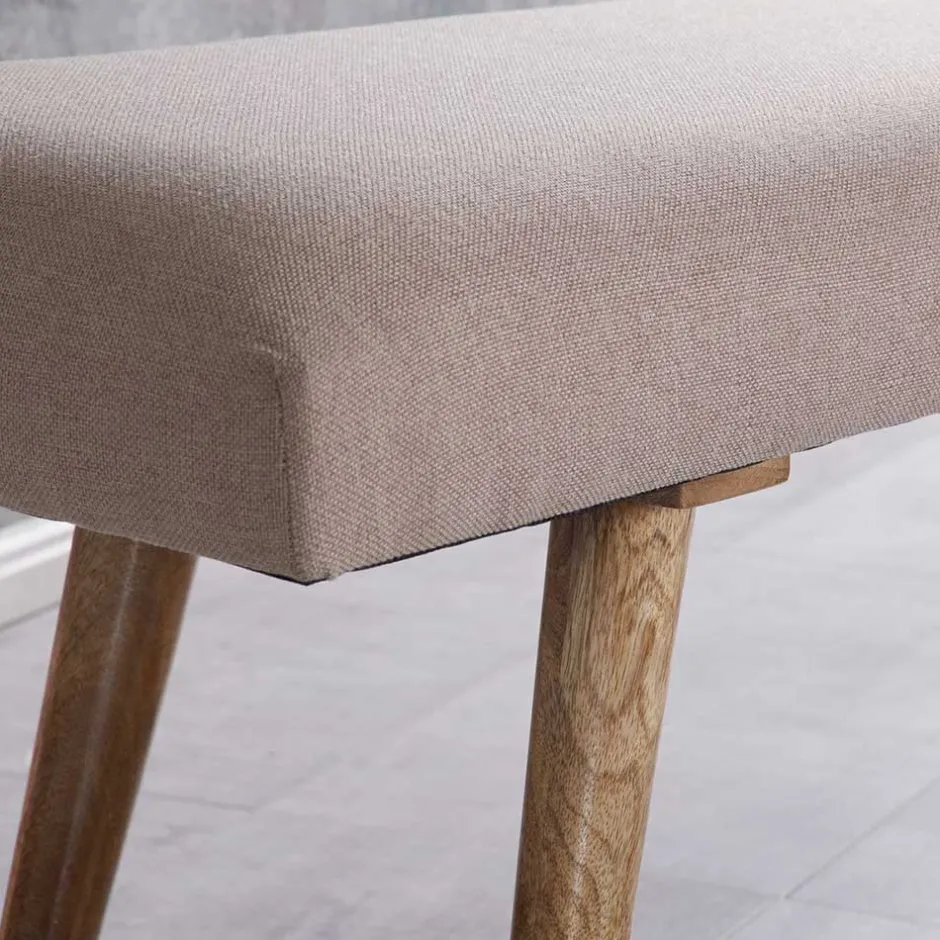 Wohnen Wohnraum Retro Polsterbank in Beige - Vergavo