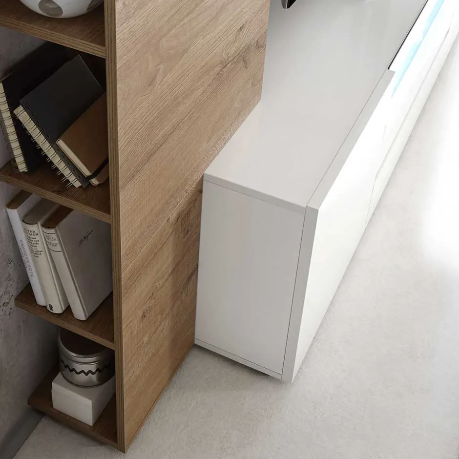 Wohnen Wohnwand Antstellregal Alcamo in Eiche