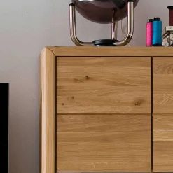 Wohnen Wohnwand Croconia aus Wildeiche Massivholz (dreiteilig)