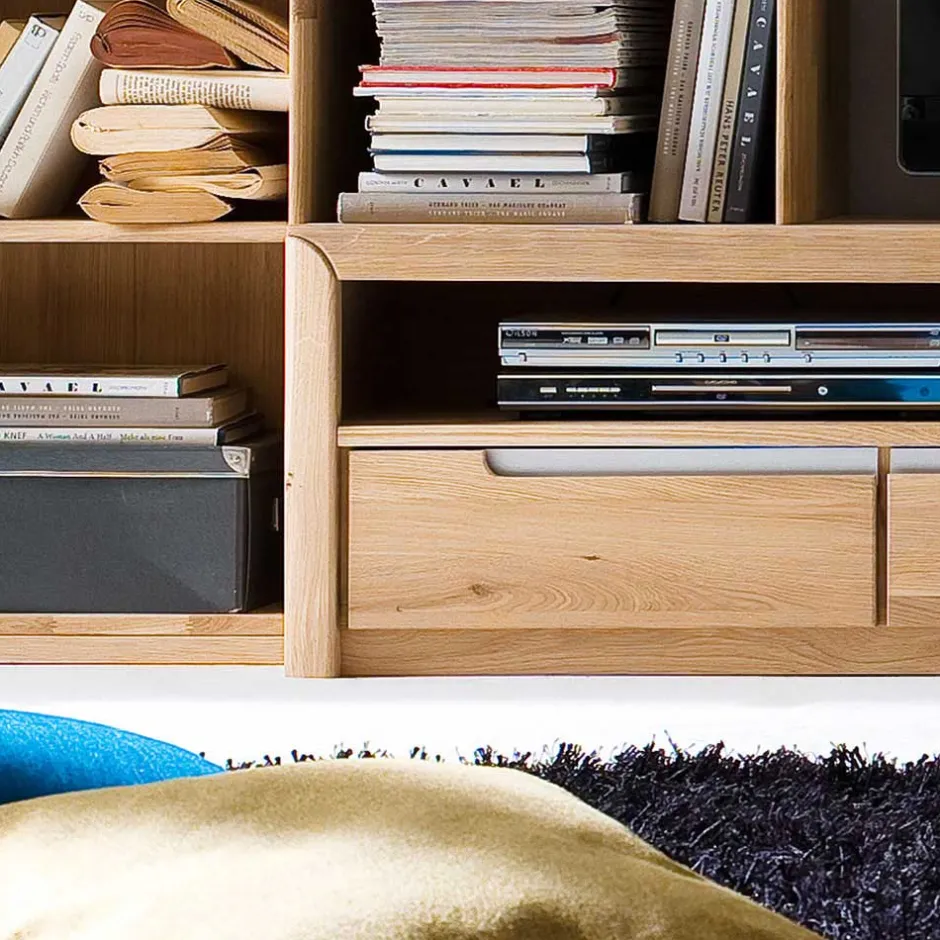 Wohnen Wohnwand Croconia aus Wildeiche Massivholz (dreiteilig)