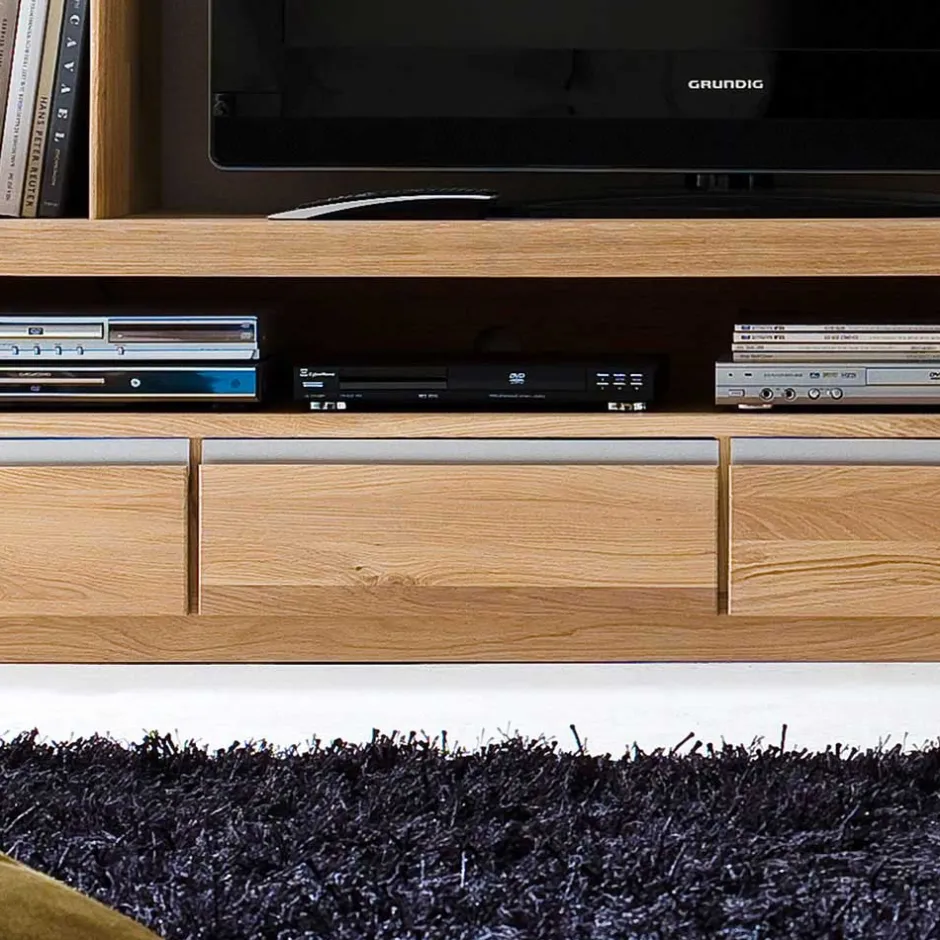 Wohnen Wohnwand Croconia aus Wildeiche Massivholz (dreiteilig)