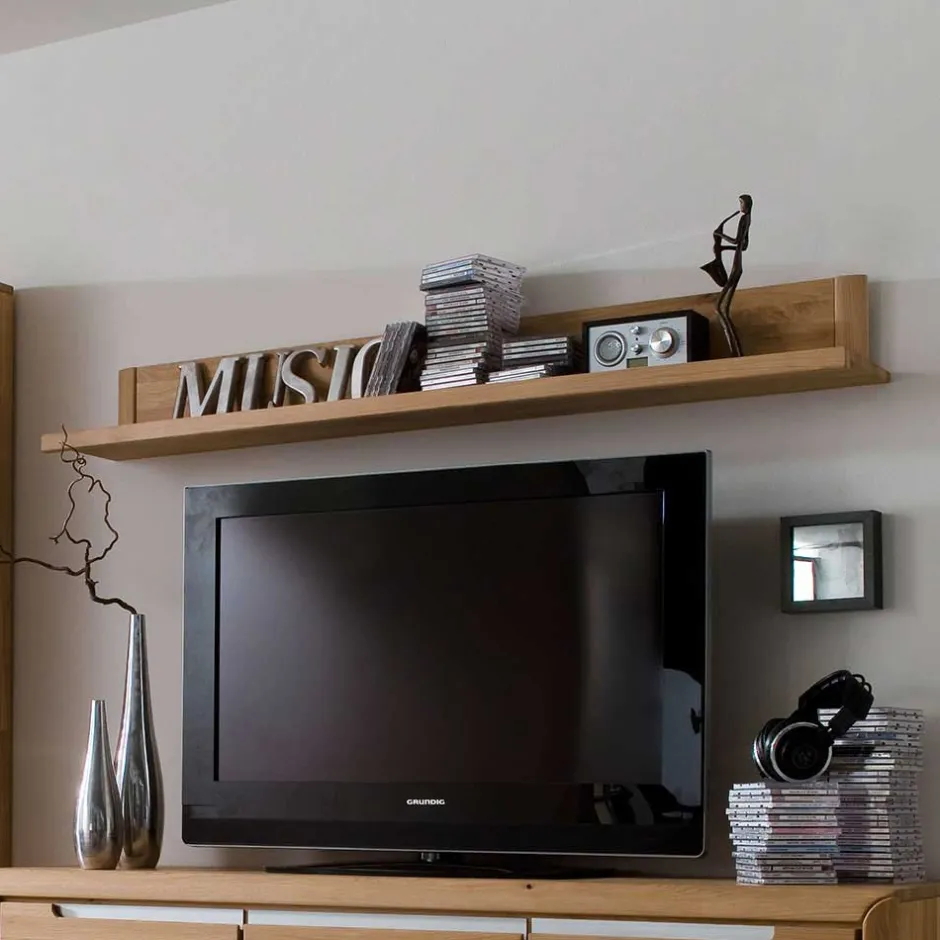 Wohnen Wohnwand Croconia aus Wildeiche Massivholz (dreiteilig)