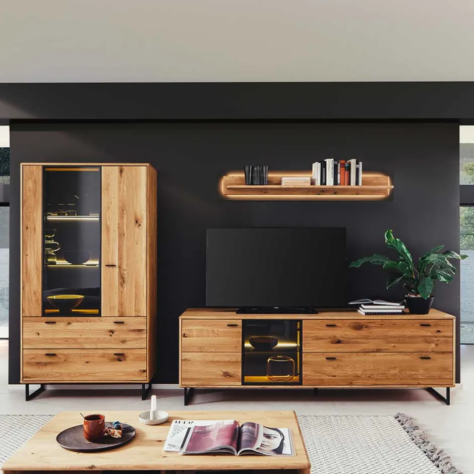 Wohnwand für Wohnzimmer Set - Flacona (dreiteilig)^Wohnen Hot