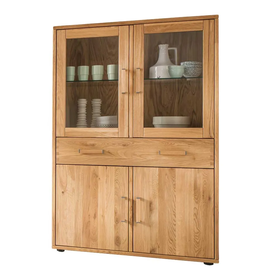 Wohnen Wohnwand Highboard aus Holz - Teano