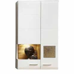 Wohnwand Hängeschrank in Weiß Eiche - Lisepio^Wohnen Discount