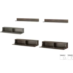 Wohnwand Hängeschränke und Wandboards im Set - Mundo (fünfteilig)^Wohnen Hot