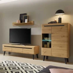 Wohnwand im Skandi Look Set - Olcian (dreiteilig)^Wohnen Outlet