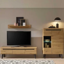 Wohnwand im Skandi Look Set - Olcian (dreiteilig)^Wohnen Outlet