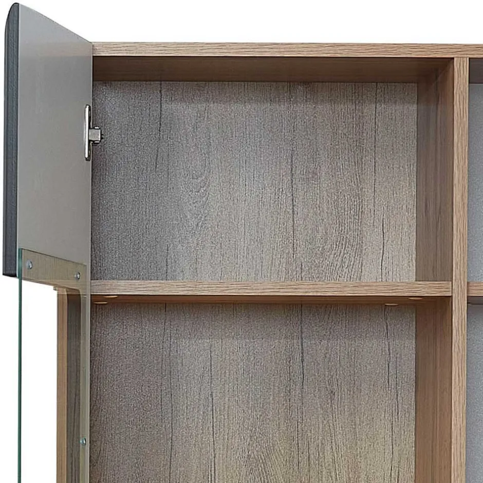 Wohnen Wohnwand in Schwarz & Wildeiche - Kandu (fünfteilig)