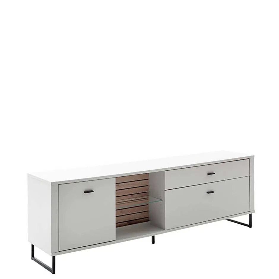 Wohnwand in Weiß mit Wildeiche - Varzino (dreiteilig)^Wohnen Online