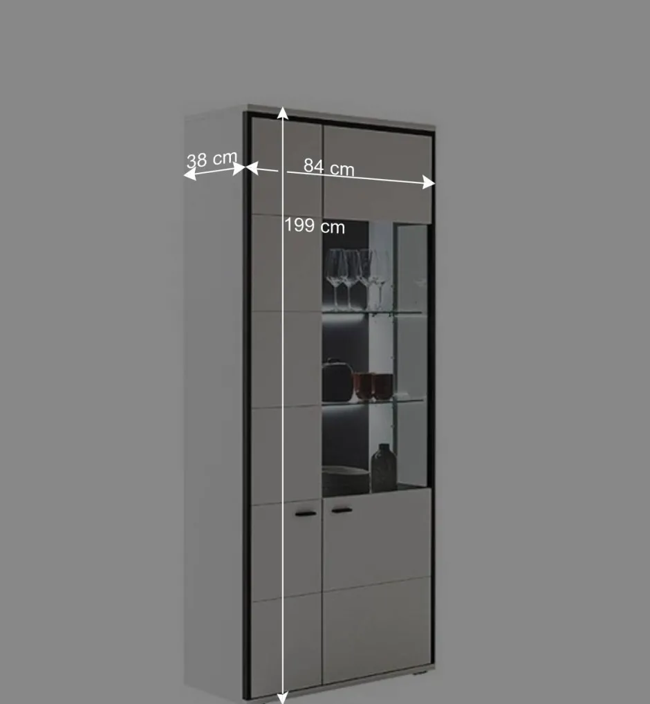 Wohnwand in Weiß und Schwarzgrau - Loazin (dreiteilig)^Wohnen Best