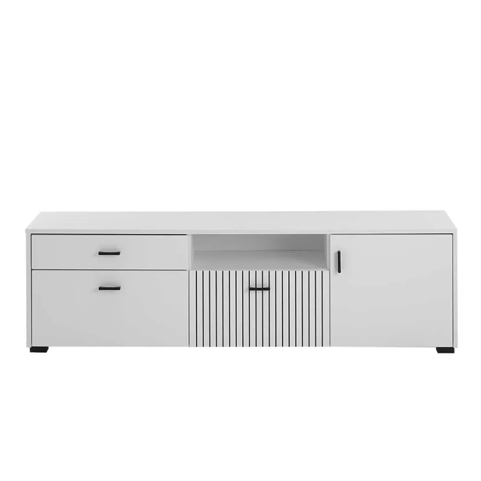 Wohnwand Kombination in Weiß - Dualkos (vierteilig)^Wohnen Discount