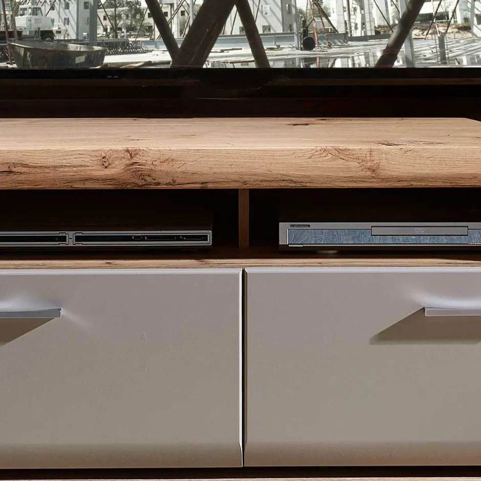 Wohnwand Möbel in Grau & Eiche - Fraguca (vierteilig)^Wohnen Discount