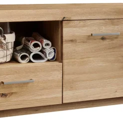 Wohnen Wohnwand Möbel Set aus Wildeiche - Loitons (vierteilig)