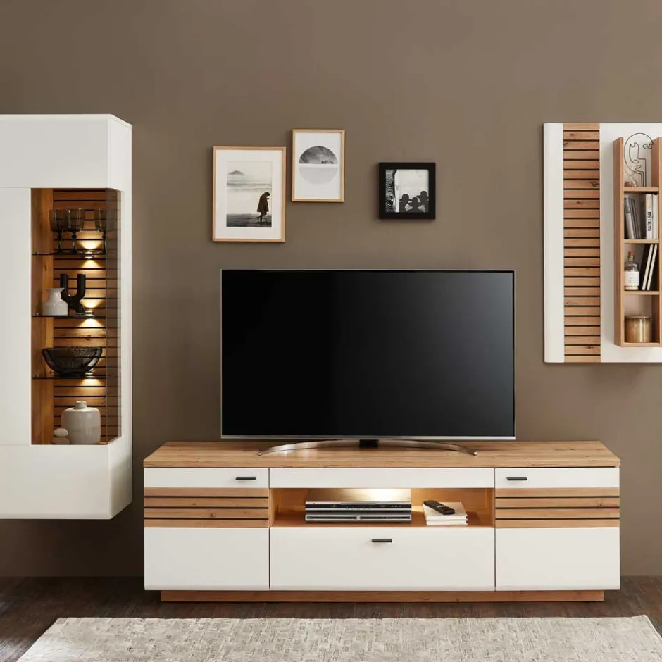 Wohnen Wohnwand Möbel Zusammenstellung 239 cm breit - Niam (dreiteilig)