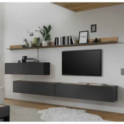 Wohnen Wohnwand Möbelkombination Set - Ahilav (fünfteilig)