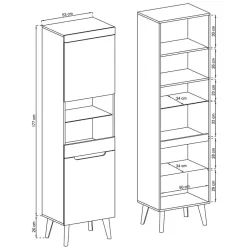 Wohnen Wohnwand Möbelset Skandi Style - Olcian (vierteilig)