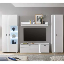 Wohnwand mit LED Licht Möbelset - Tirol (vierteilig)^Wohnen Hot