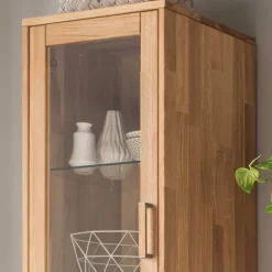 Wohnwand Standvitrine aus Holz - Teano^Wohnen Clearance