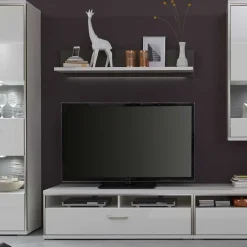 Wohnen Wohnwand Tacroma in Weiß Hochglanz (fünfteilig)