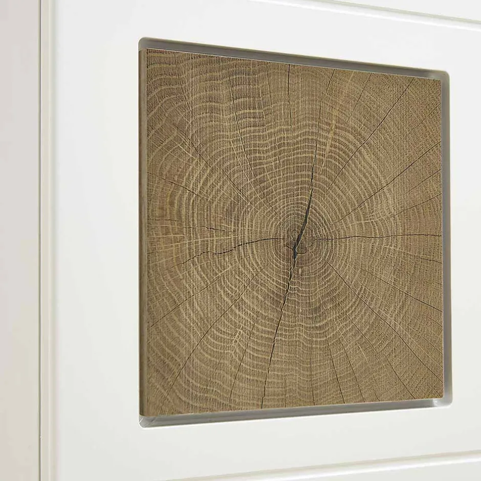 Wohnen Wohnwand Vitrine in Weiß Eiche - Lisepio