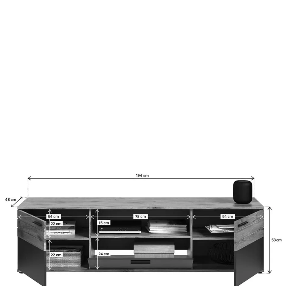 Wohnen Wohnwand Wohnkombination - 251 cm breit - Lucios (dreiteilig)