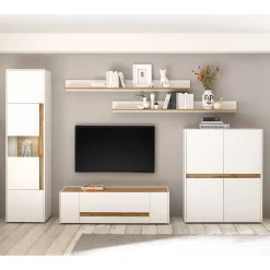 Wohnen Wohnzimmer Anbauwand 340 cm breit - Nonessia (fünfteilig)