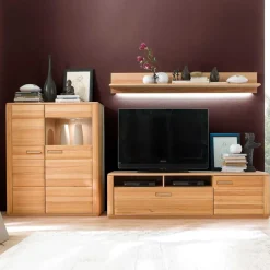 Wohnen Wohnzimmer Anbauwand Athias aus Kernbuche (dreiteilig)