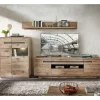 Wohnen Wohnzimmer Anbauwand Holz Look - Zelio (dreiteilig)