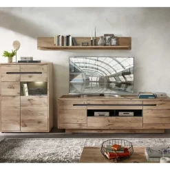 Wohnen Wohnzimmer Anbauwand Holz Look - Zelio (dreiteilig)