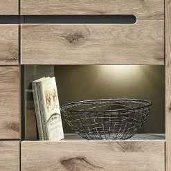 Wohnen Wohnzimmer Anbauwand Holz Look - Zelio (dreiteilig)