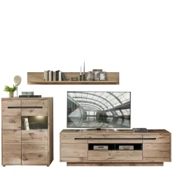 Wohnen Wohnzimmer Anbauwand Holz Look - Zelio (dreiteilig)