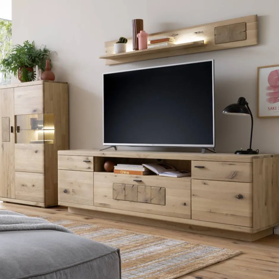 Wohnzimmer Anbauwand in Asteiche Hell - Losiamos (dreiteilig)^Wohnen