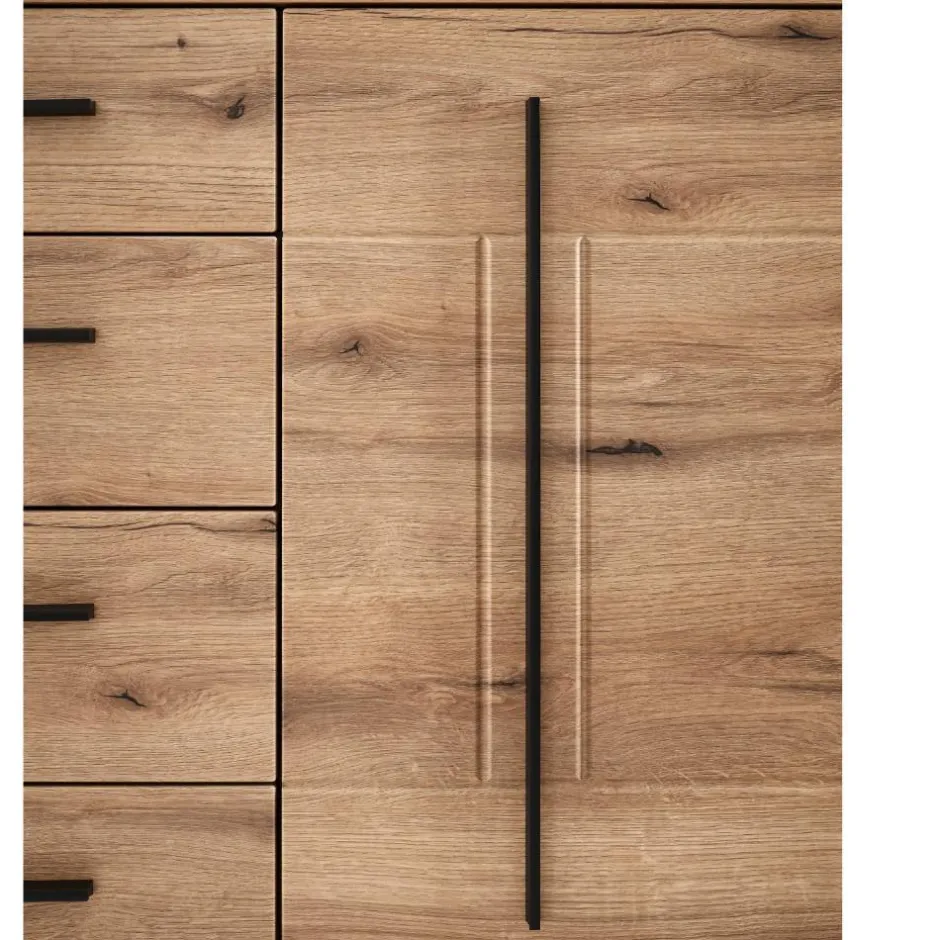 Wohnen Wohnzimmer Anbauwand in Eiche - Brocus (dreiteilig)