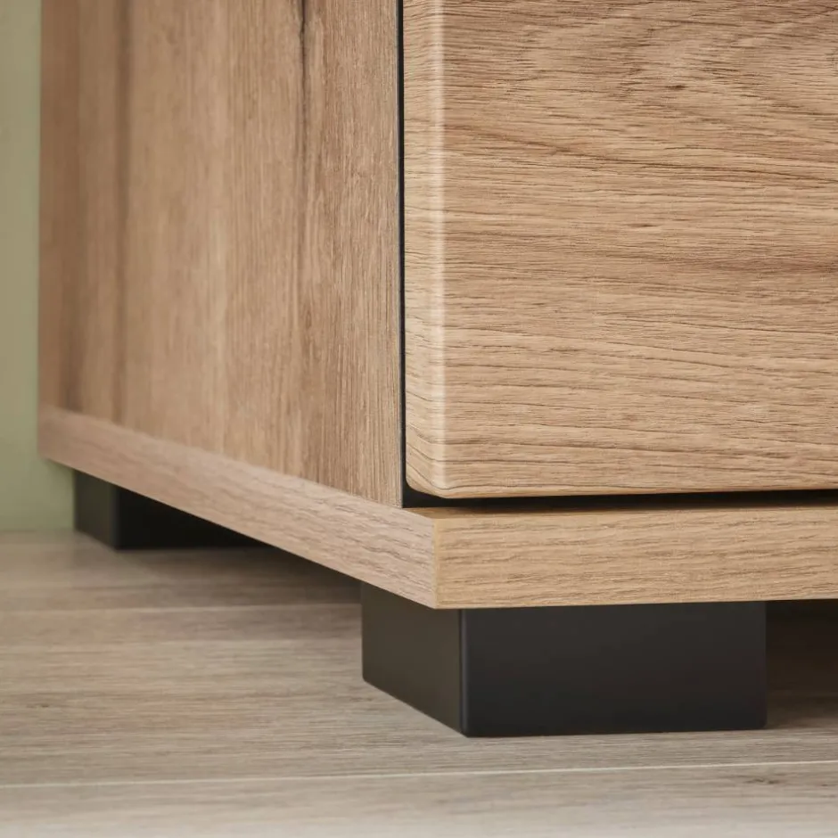 Wohnen Wohnzimmer Anbauwand in Eiche - Brocus (dreiteilig)