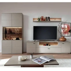 Wohnzimmer Anbauwand in Grau - Teorina (dreiteilig)^Wohnen Discount