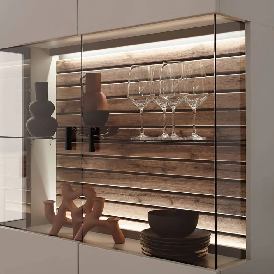 Wohnzimmer Anbauwand in Grau - Teorina (dreiteilig)^Wohnen Discount