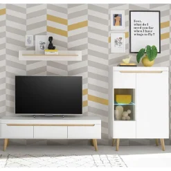 Wohnzimmer Anbauwand Möbel Kombi - Ginko (dreiteilig)^Wohnen