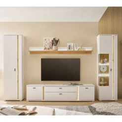 Wohnen Wohnzimmer Anbauwand Möbelset - Racelyn (vierteilig)