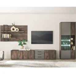 Wohnzimmer Anbauwand Möbel-Kombi - Mundo (dreiteilig)^Wohnen Outlet