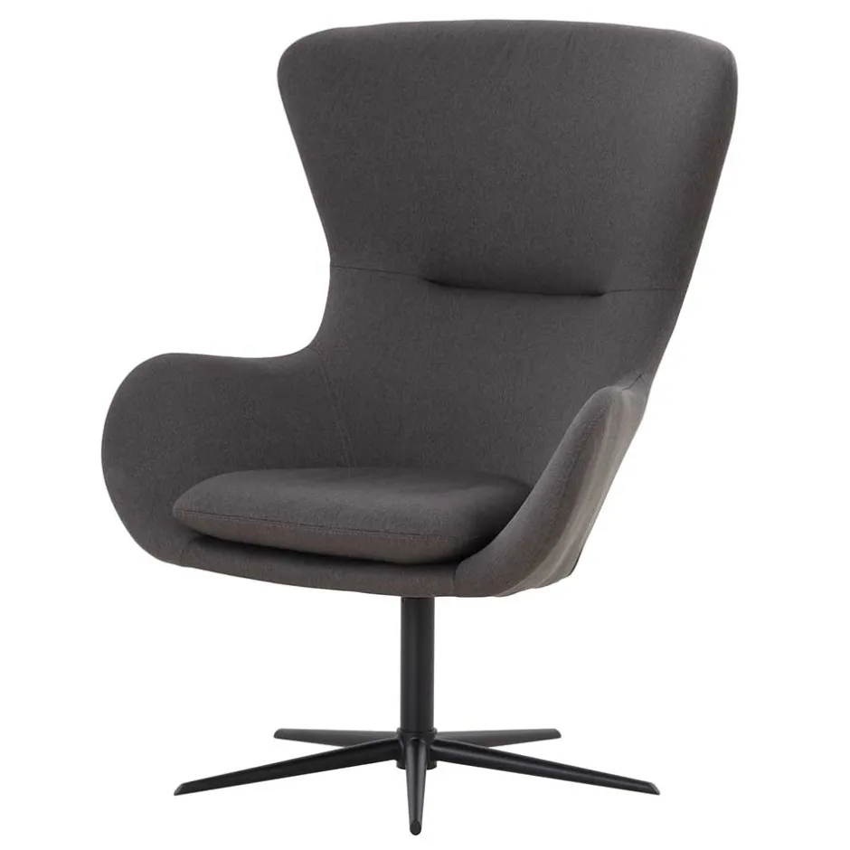 Wohnzimmer Designsessel in Dunkelgrau Stoff - Dessina^Wohnen New