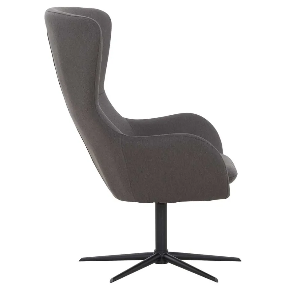 Wohnzimmer Designsessel in Dunkelgrau Stoff - Dessina^Wohnen New