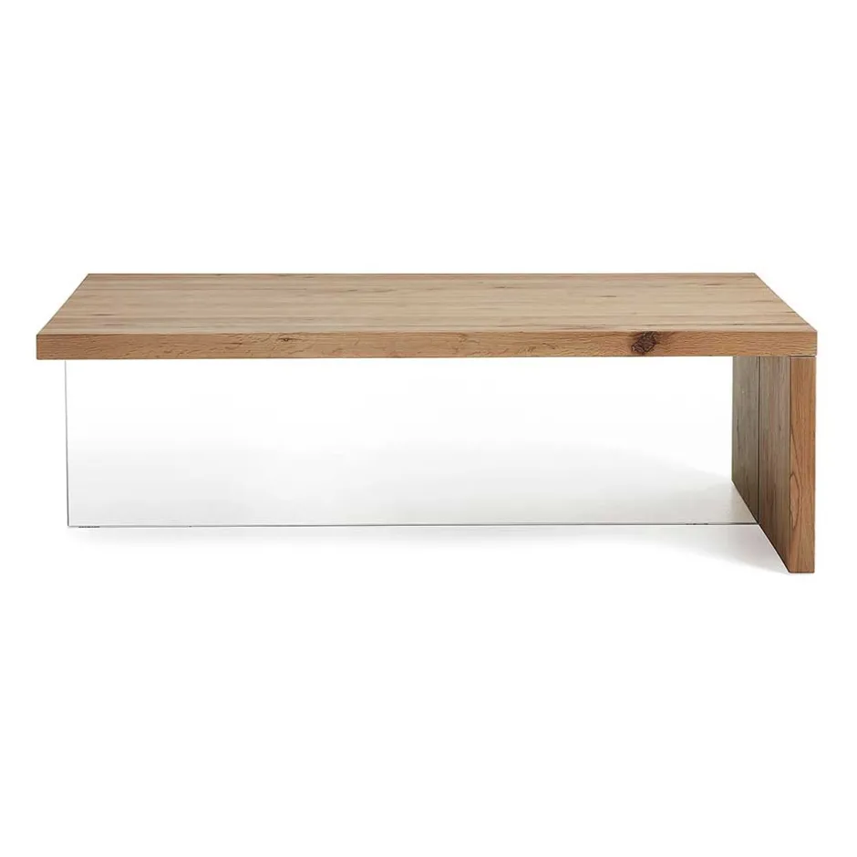 Wohnzimmer Eichentisch Bondoville mit Glas Fuß^Wohnen