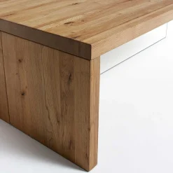 Wohnzimmer Eichentisch Bondoville mit Glas Fuß^Wohnen