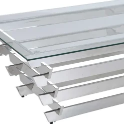 Wohnen Wohnzimmer Glastisch mit Designgestell - Ludo