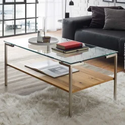 Wohnzimmer Glastisch mit Vierfußgestell - Habic^Wohnen Clearance