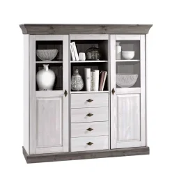 Wohnen Wohnzimmer Highboard Mirandesca in Grau Weiß